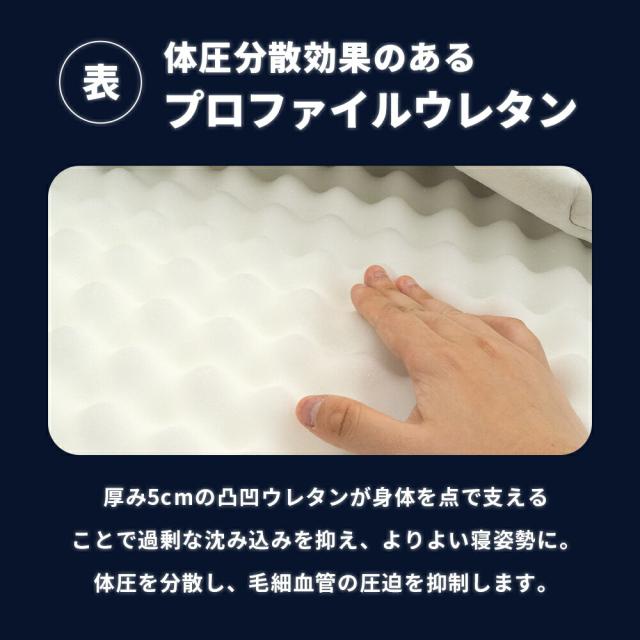 敷き布団 高反発 シングル 極厚 四層 リバーシブル 100×210 厚み11 体圧分散 イナズマフュージョン MEGATOP 抗菌防臭 防ダニ 日本製_5