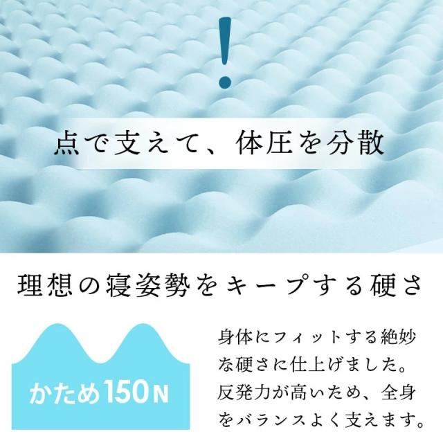 高反発 マットレス シングル 腰痛 四つ折り 帳 西川 点で支える 体圧分散 敷き布団 ※圧縮※ 150N 厚さ8cm 極厚 メッシュ コンパクト_6