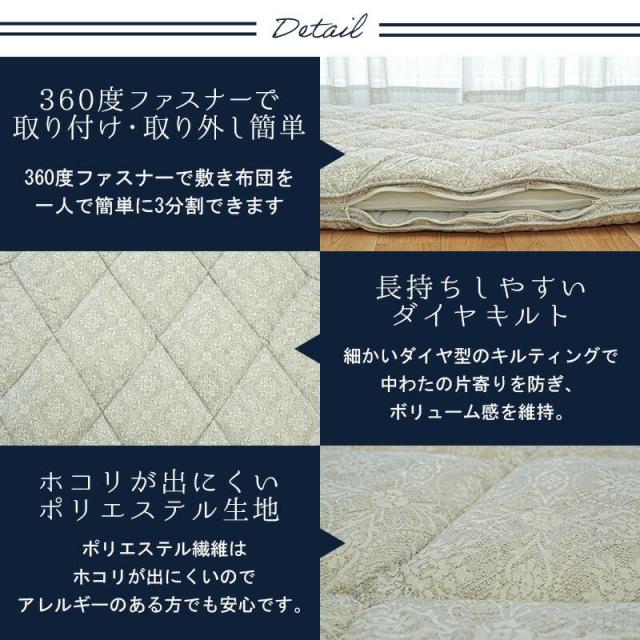【1,値下！】敷布団 シングル 約100×210cm シングルロング 厚み10cm 通年使える 合繊敷き布団 敷きふとん 敷布団 ※大型便