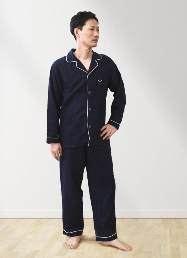 ギフト包装無料】パジャマ メンズ 敬老の日 シルク入り 2重ガーゼ