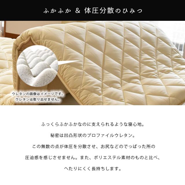 敷き布団 体圧分散くんベーシック シングルロング 日本製 フランスウール 防ダニ 抗菌防臭 羊毛【haru】_3