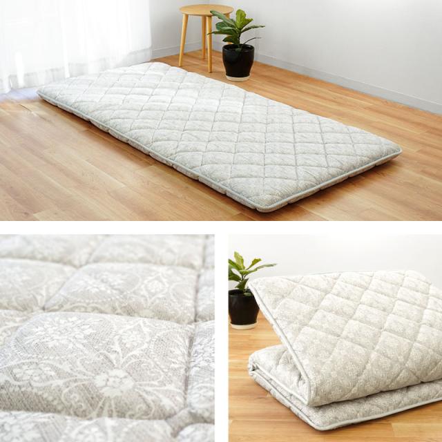敷き布団 セミダブル 日本製 約120×210cm 厚み10cm 帝人まもらいふ素材使用 三層構造 通年 合繊敷き布団 セミダブルロング_5