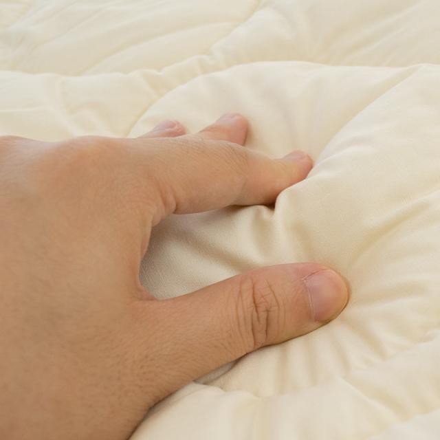 敷きパッド 日本製 ウール ベッドパッド キング 180×200cm 洗える 側地：綿100% 敷パッド パッド 無地 ホワイト_5