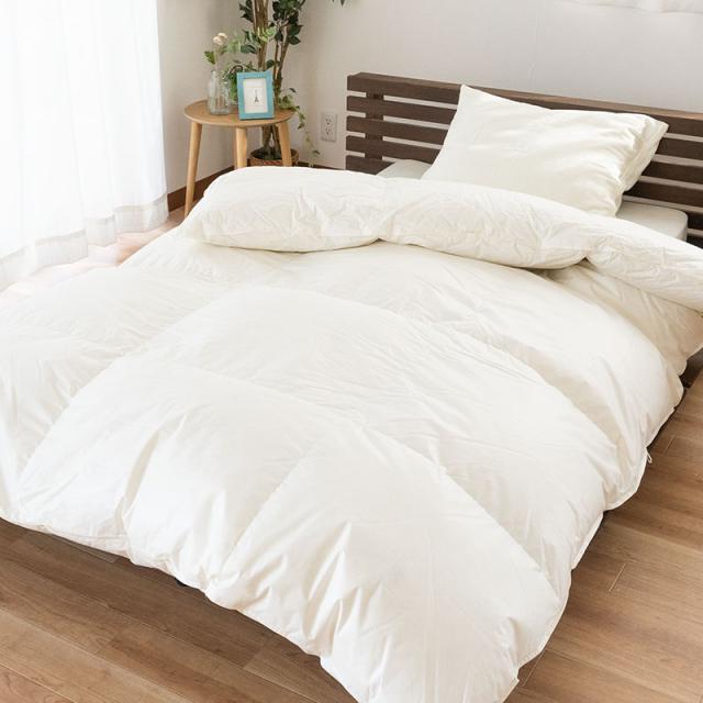 羽毛布団 防炎 ダブル 190×210cm ダブルロング ダウン70％ 日本製 防炎協会認定 防炎マーク付き 立体キルト ※受注後キャンセル不可※_1