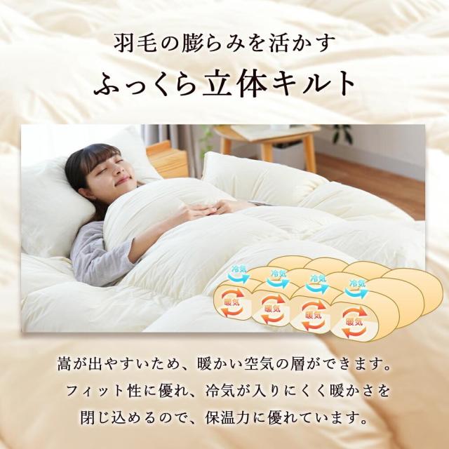 羽毛布団 シングル ポーランド産ホワイトダック93%日本製ロイヤルゴールド