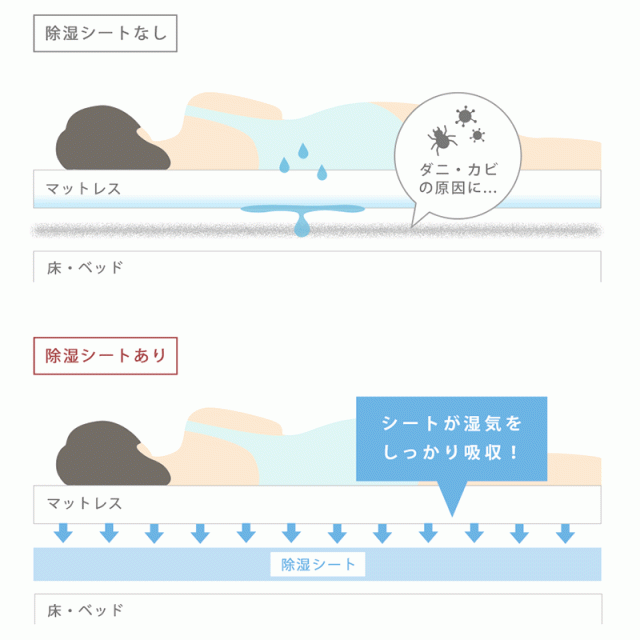 除湿シート シングル 90×180cm シリカゲル入り 簡単敷くだけ！ 除湿 布団 除湿マット 湿気取り 除湿シーツ 結露防止 カビ対策の通販はau  PAY マーケット - こだわり安眠館