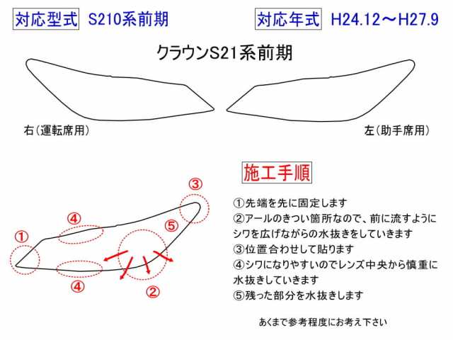 ヘッドライトプロテクションフィルム (クラウン 210系 前期) 車種専用 カット済み 左右セット ヘッドライト保護 CROWN S210系 前期  トヨタの通販はau PAY マーケット - AUTOMAX izumi | au PAY マーケット－通販サイト