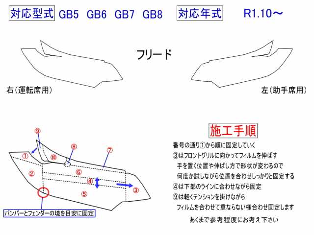 ヘッドライトプロテクションフィルム (フリード GB5-8) 車種専用 カット済み 左右セット ヘッドライト保護 GB5 GB6 GB7 GB8 ホンダ  FREEDの通販はau PAY マーケット - AUTOMAX izumi | au PAY マーケット－通販サイト