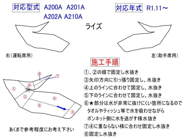 ヘッドライトプロテクションフィルム (ライズ)  【宅急便 送料無料】 車種専用 カット済み 左右セット ヘッドライト保護 RAIZE A200A A210A 令和1年11月〜 トヨタ_1