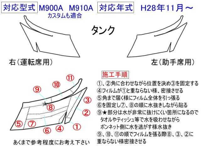 ヘッドライトプロテクションフィルム (タンク M900系) 【宅急便 送料無料】 車種専用 カット済み 左右セット ヘッドライト保護 M900A型 M910A型 タンクカスタム トヨタ_1