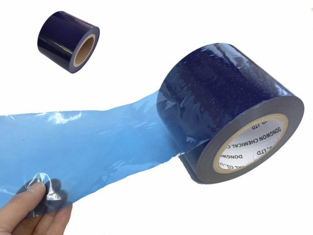 表面保護テープ (青) 長さ150ｍ 半透明 表面保護フィルム 業務用 傷防止フィルム 糊残りなし ステップテープ 車 DIY マスキング 養生に  粘着テープ キズ防止