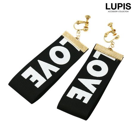 Loveブラックリボンイヤリング イヤリング メッセージ 文字 Love リボン 激安 の通販はau Pay マーケット ルピス Lupis