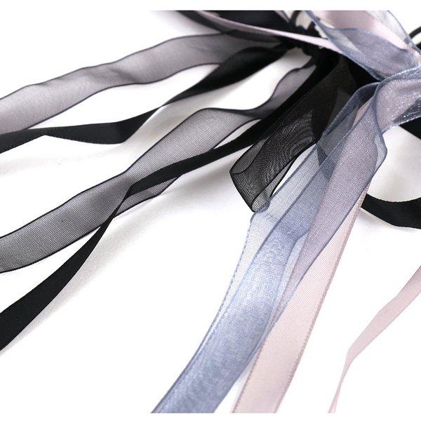 オーガンジー サテンリボンヘアゴム ヘアゴム ヘアアクセサリー 黒 ブラック 透け感 シンプル シースルー オーガンジー リボン 大きい の通販はau Pay マーケット ルピス Lupis