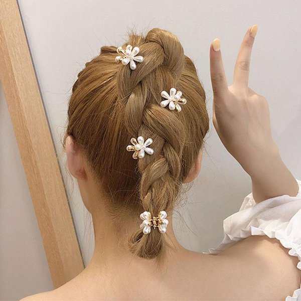 簡単ヘアアレンジ ヘアクリップ ヘアアクセサリー パール 編み込み 可愛い