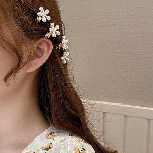 flower〜スクエア　パールヘアクリップ