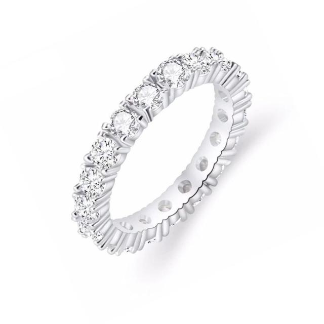 指輪 リング フルエタニティ キュービックジルコニア プラチナ仕上げ シルバー 30代 40代 50代 入学式 卒業式 卒園式 オケージョン 送料無料！