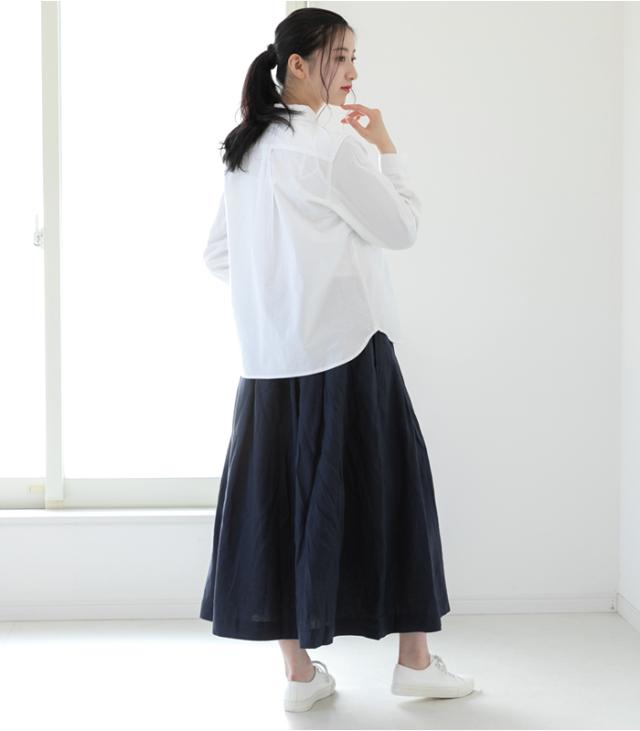 dgy レディース ロングスカート 大きいサイズ タックスカート リネンオックス フレアスカート ウエストゴム D*g*y ゆったり ナチュラル D5758