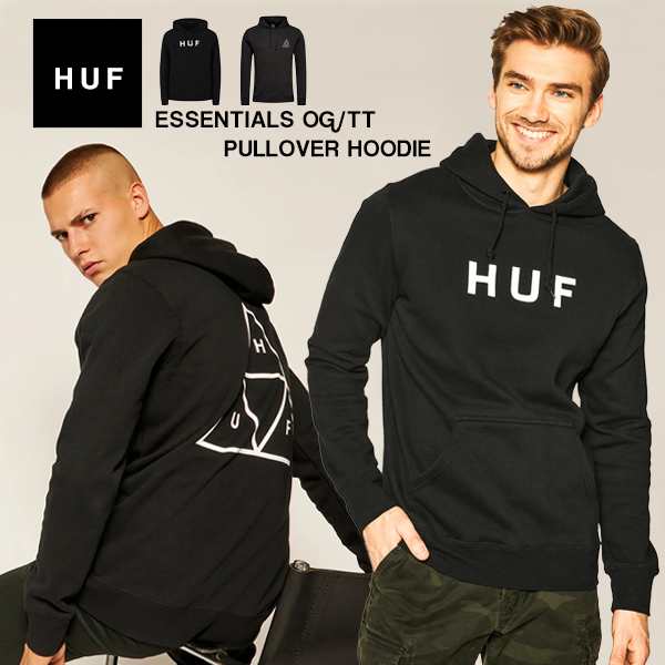 【M】HUF ハフ 裏起毛パーカー トリプルトライアングルロゴ  ブラック