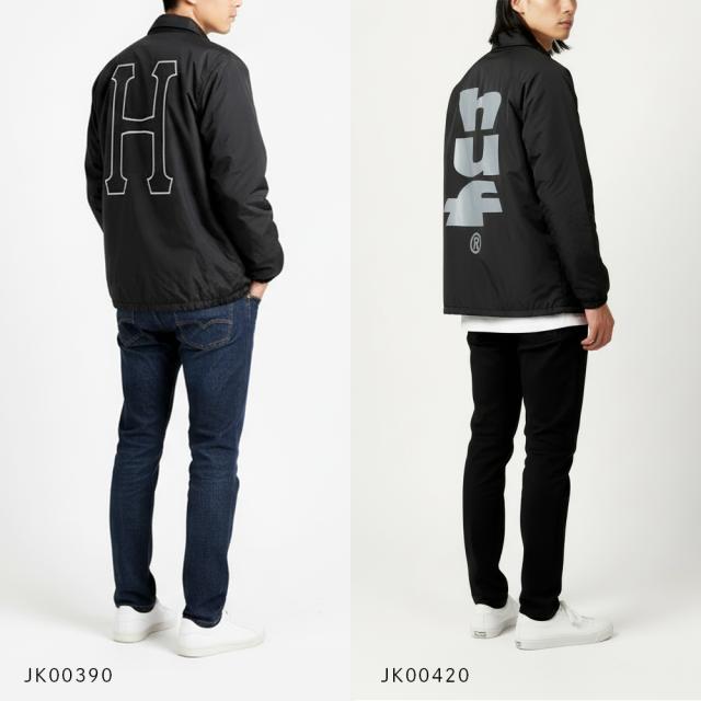 ハフ HUF コーチジャケット メンズ 黒 ブラック JK00390 JK00420 ロゴ アウター ジャケット 秋 春 ウインドブレーカー ナイロン ジャンパー バイク アメカジ_8