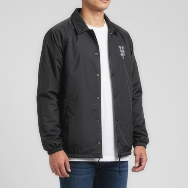 ハフ HUF コーチジャケット メンズ 黒 ブラック JK00390 JK00420 ロゴ アウター ジャケット 秋 春 ウインドブレーカー ナイロン ジャンパー バイク アメカジ_9