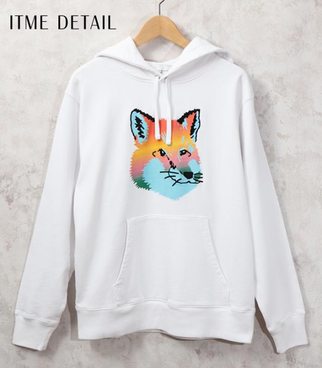 メゾンキツネ パーカー スウェット プルオーバー MAISON KITSUNE FOX コットン メンズ 男女兼用 黒 ブラック グレー_6