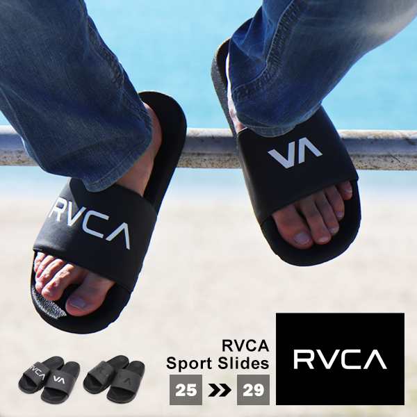 ルーカ サンダル RVCA メンズ スリッパ 黒 ブラック ロゴ カジュアル ...