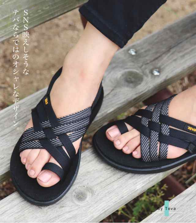 テバ レディース サンダル ボヤ Teva Voya Strappy ウィメンズ ぺたんこ Mushソール フラット ブランド 黒 ブラックの通販はau Pay マーケット Lansh ランシュ