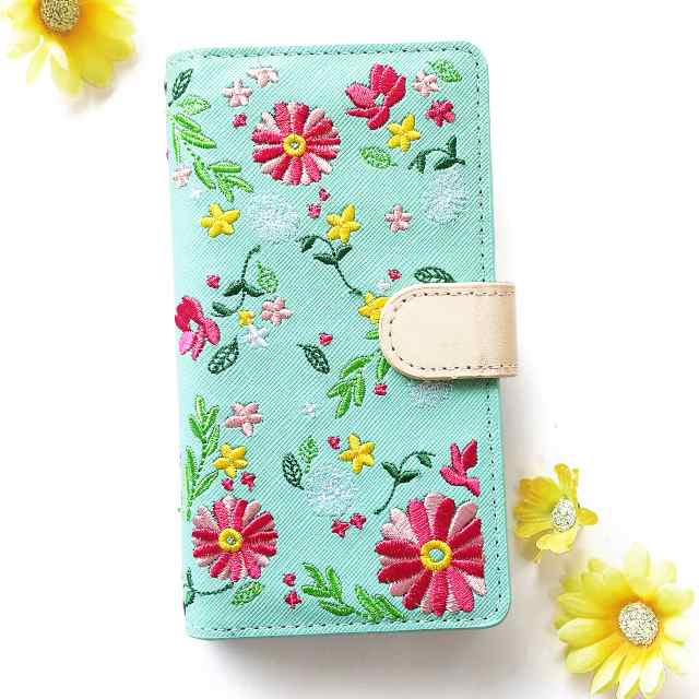 Xperia 10 II SOV43 SO-41A ケース カバー 手帳型 so41a ヌメ革 花刺繍