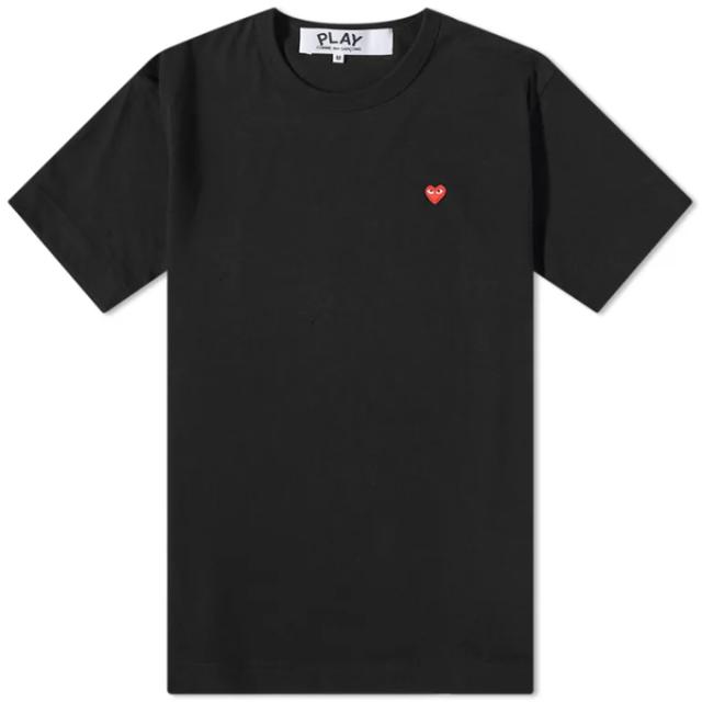 送料無料 プレイ コムデギャルソン Tシャツ P1T304 BLACK トップス 半袖 スモール レッド ハート PLAY Comme des Garcons