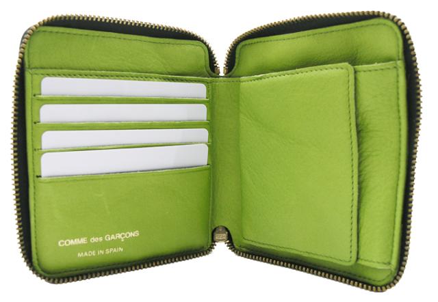 送料無料 コムデギャルソン 財布 SA2100WW Green ラウンドファスナー 二つ折り財布 COMME des GARCONS_1