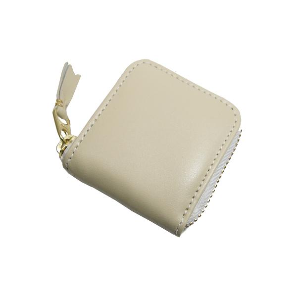 送料無料 コムデギャルソン ケース SA4100 Off White ミニ財布 小銭入れ コンパクト ラウンドファスナー COMME des GARCONS