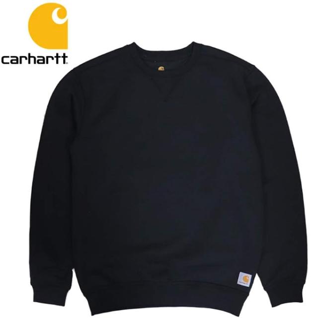 送料無料 カーハート トレーナー K124 BLK ブラック メンズ スウェット クルーネック 裏起毛 ロゴ ルーズフィット Carhartt