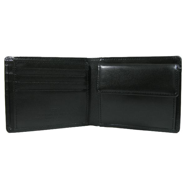 送料無料 財布 栃木レザー メンズ 二つ折り 折財布 小銭付