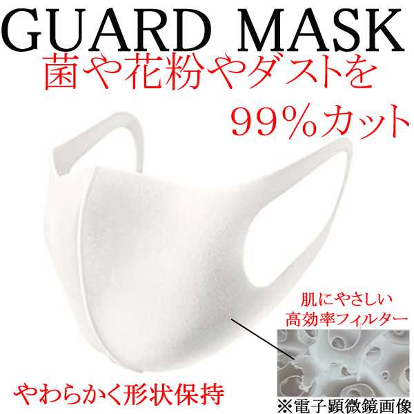 洗えるガードマスク ホワイト マスク3枚入り Guard Mask Pm2 5 花粉 飛沫対策 コロナ対策 立体マスクの通販はau Pay マーケット びっくり House