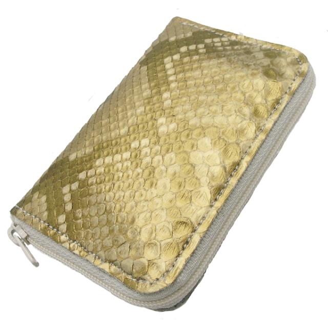 送料無料 薄金蛇 錦ヘビ 角小銭入れ さいふ サイフ 錦蛇革・内側牛革使用 日本製 メンズ レディース 縁起物 パイソン 小銭入れ