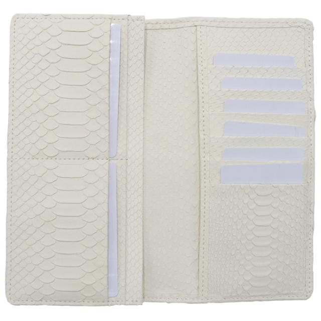 送料無料 白蛇 錦ヘビ 無双 長財布 さいふ サイフ 錦蛇革使用 日本製