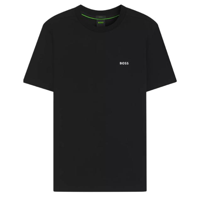 送料無料 ヒューゴボス Tシャツ 50506373 009 BLACＫ メンズ 半袖 ストレッチコットン ロゴ Hugo Boss