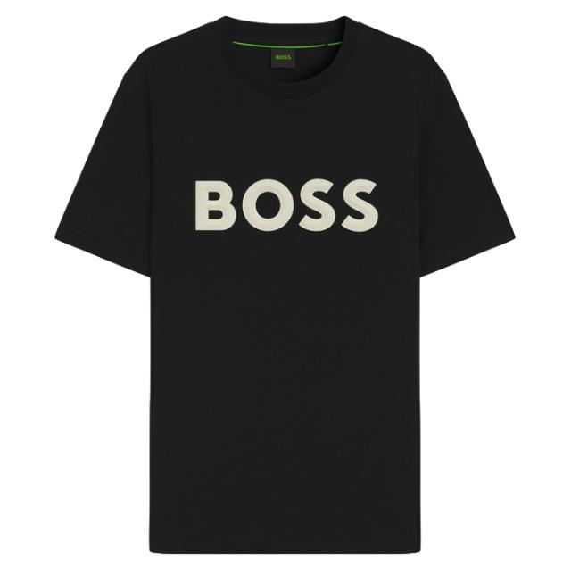 送料無料 ヒューゴボス Tシャツ 50548411 001 BLACＫ メンズ 半袖 コットン 3DロゴT Hugo Boss