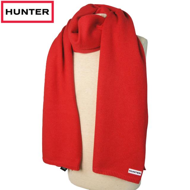 送料無料 ハンター マフラー HR10002 RED プレイ エッセンシャル スカーフ 幅広 大判 HUNTER
