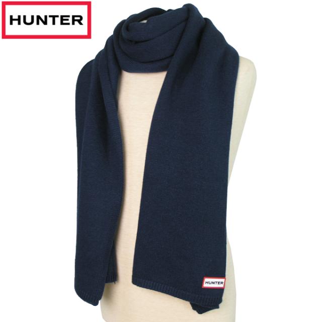 送料無料 ハンター マフラー HR10002 VALTAMERI BLUE プレイ エッセンシャル スカーフ 幅広 大判 HUNTER
