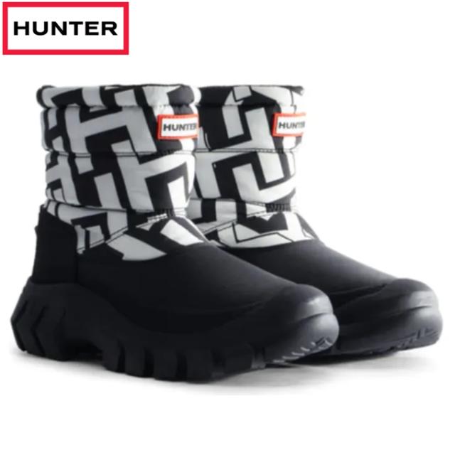 送料無料 ハンター ブーツ WFS1002PCT BWT レディース イントレピッド Hプリント ショート スノー ブーツ HUNTER