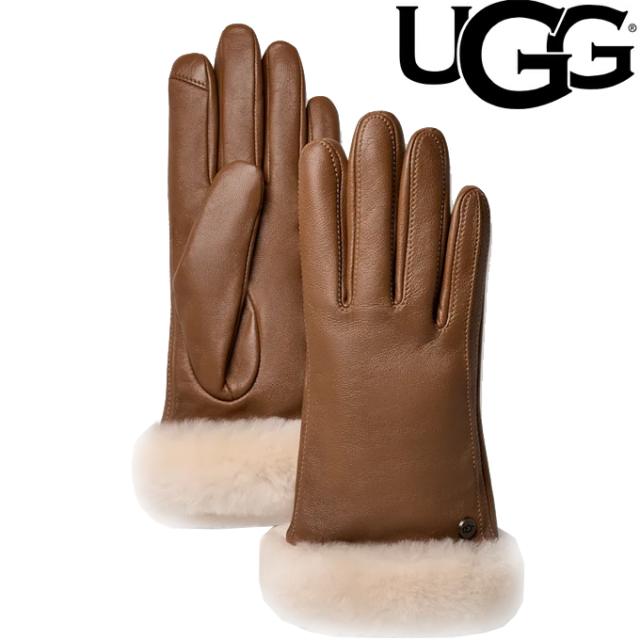 送料無料 アグ 手袋 103178 Chestnut シープスキン カフ グローブ 耐水 防寒 レディース UGG プレゼント ギフト