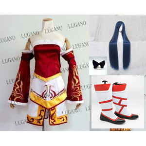 DK1673  League of Legends（リーグ・オブ・レジェンズ）アーリ　 LOL Ahri the 9 Tails Fox コスプレ衣装+ウィッグ+靴　フルセット