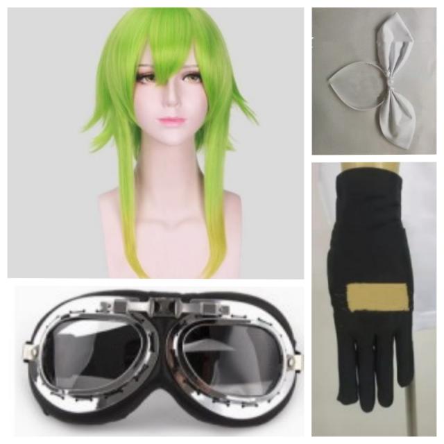 DK2068  VOCALOID☆インビジブル GUMI 衣装＋ウィッグ＋メガネ コスチューム　　コスプレ衣装　完全オーダメイドも対応可能 DK2068 VOCALOID☆インビジブル GUMI 衣装＋ウィッグ＋メガネ