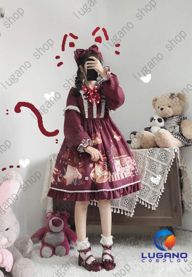 萌えゴシック　ロリータ風　Sweet Gothic Lolita風　ワンピース　KL005　森ガール　学園 クリスマス ハロウィン イベント仮装 コスチューム コスプレ衣装_4