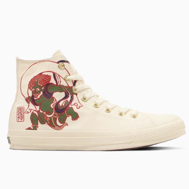 コンバース ハイカット キャンバス オールスター フウジンライジン 限定 スニーカー ALL STAR FUJINRAIJIN HI メンズ  ブラック ホワイト 新作 プレゼント 靴 国内正規品 風神雷神 送料無料 25cm 25.5cm 26cm 27cm 28cm 男性 31316660 31316661