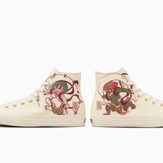 コンバース ハイカット キャンバス オールスター フウジンライジン 限定 スニーカー ALL STAR FUJINRAIJIN HI メンズ  ブラック ホワイト 新作 プレゼント 靴 国内正規品 風神雷神 送料無料 25cm 25.5cm 26cm 27cm 28cm 男性 31316660 31316661