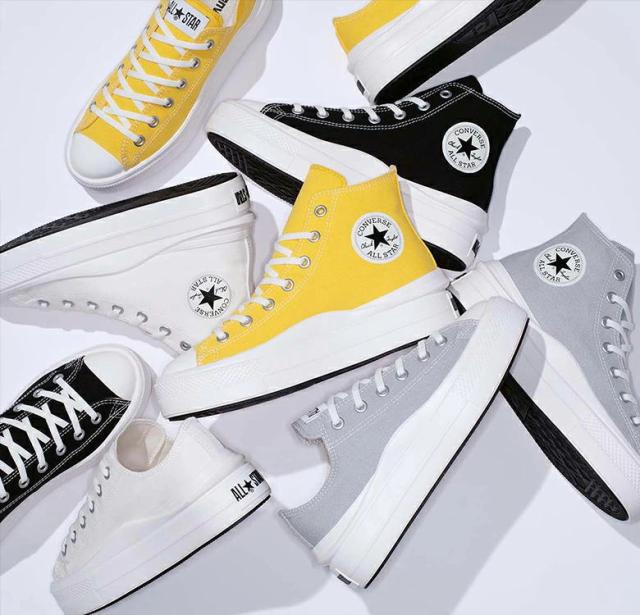 コンバース オールスター ライト PLTS II HI 厚底 ハイカット スニーカー メンズ レディース オールスター ブラック ホワイト 白 黒 靴 トレンド かわいい 女性 大人気 23cm 23.5cm 24cm 24.5cm 25cm