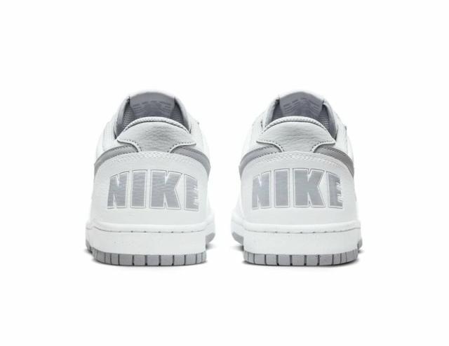 ナイキ スニーカー メンズ ビッグナイキ NIKE BIG ロー ホワイト グレー ローカット 355152-106 大きいサイズ 運動靴 定番 クラシック カジュアル 灰色 白 真っ白 通学 かっこいい 軽量モデル 25cm 25.5cm 26cm 26.5cm 27cm 28cm 28.5cm 29cm