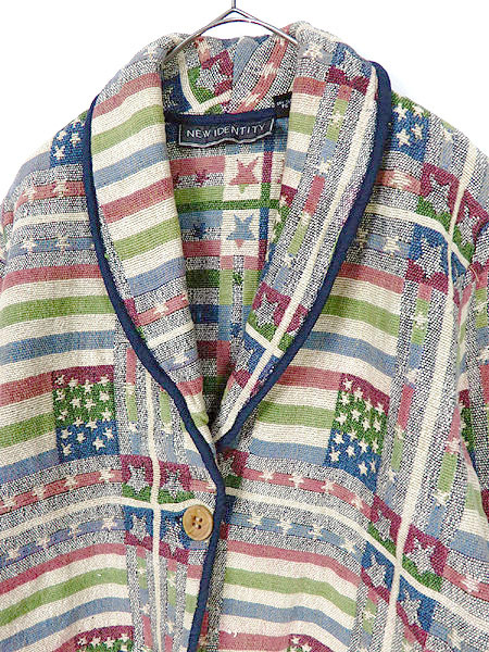 レディースジャケット古着 星条旗 アメリカン カジュアル 織り デザイン ショールカラー ジャケット ショート丈 Sの通販はau Pay マーケット 古着屋ドラセナ